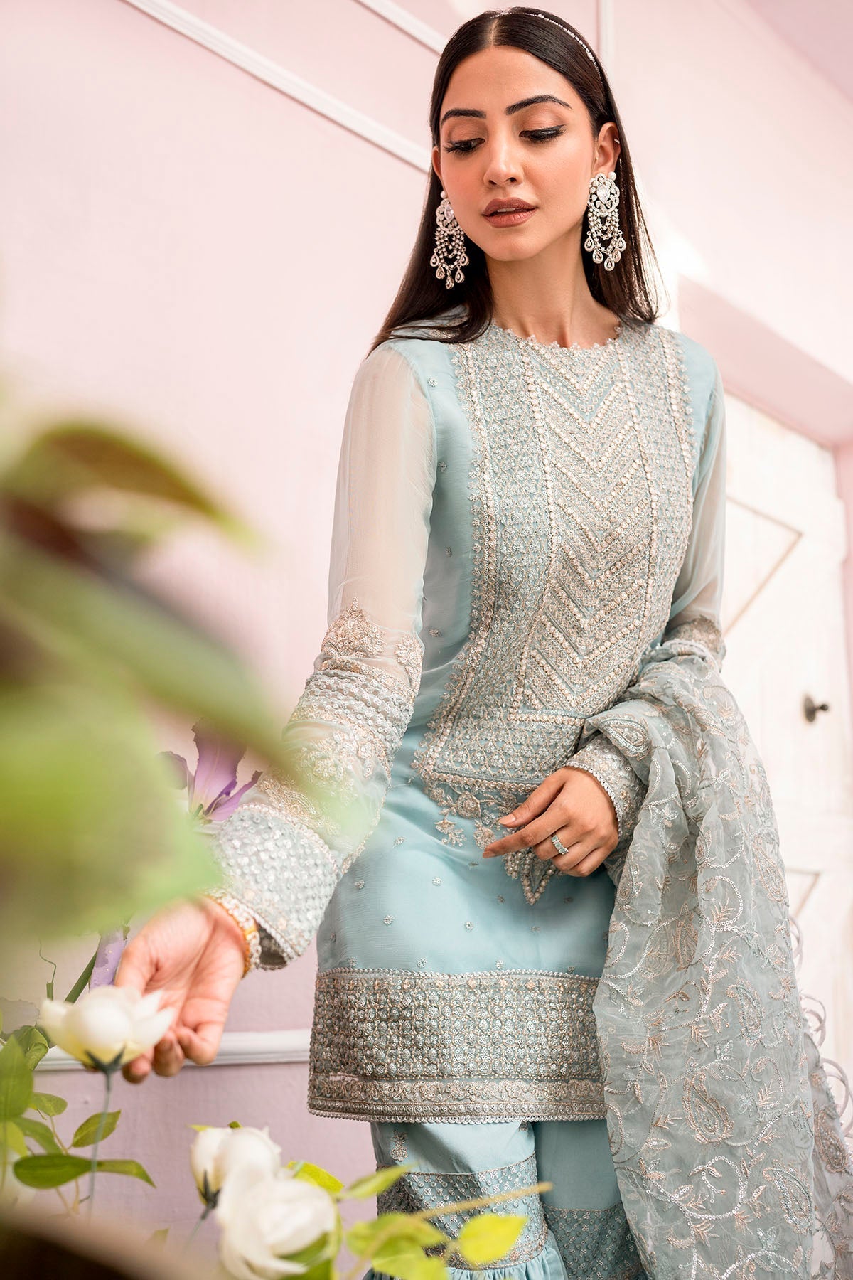 Motifz-4112-ZEL EMBROIDERED BEMBERG CHIFFON - House Of Hania