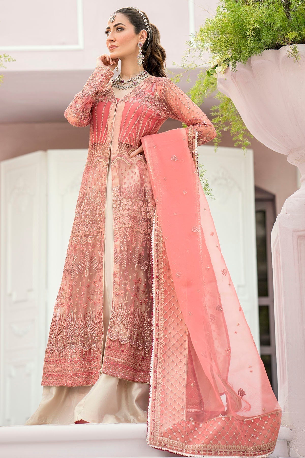 Motifz-4114-AVLEY EMBROIDERED SILK NET - House Of Hania
