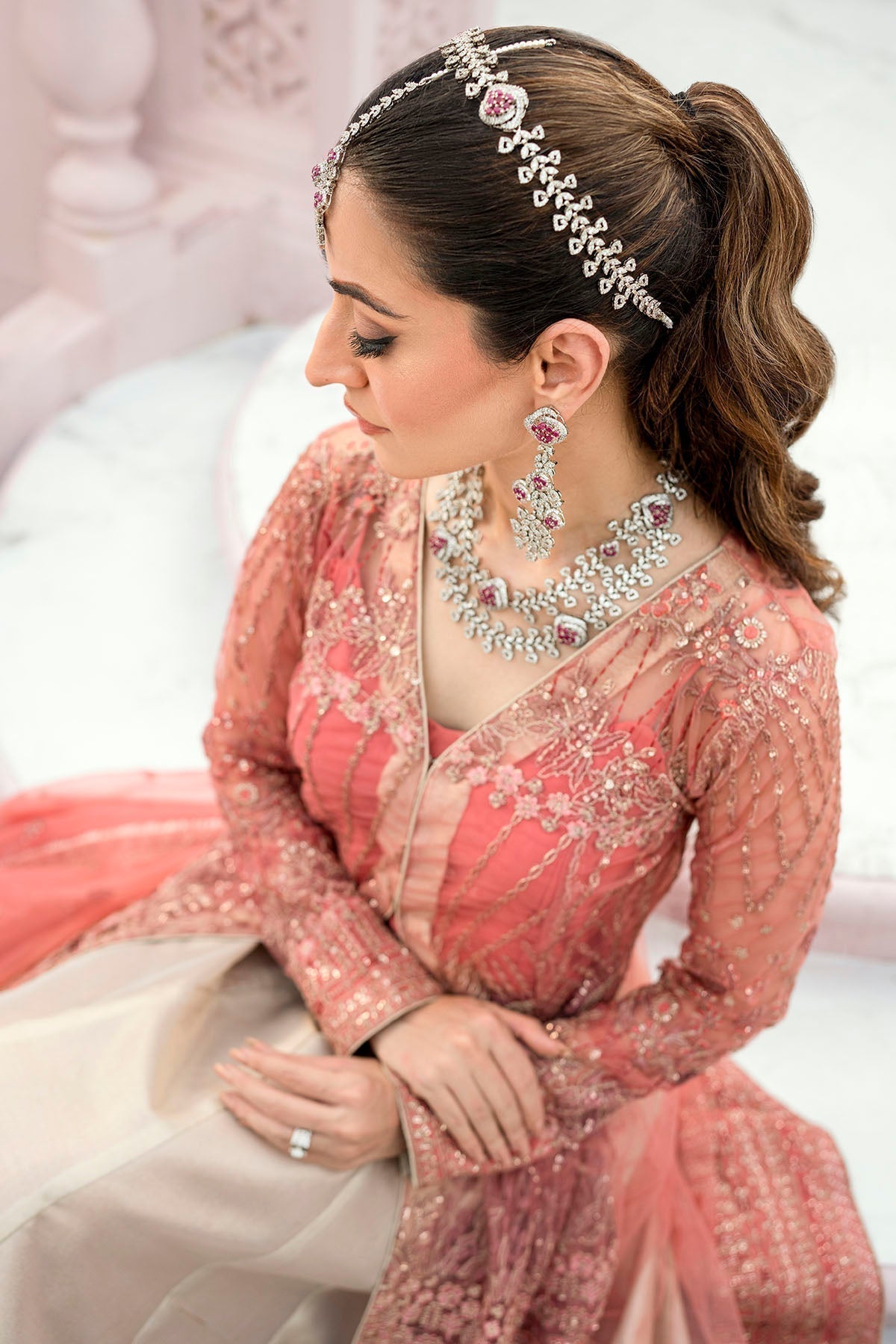 Motifz-4114-AVLEY EMBROIDERED SILK NET - House Of Hania