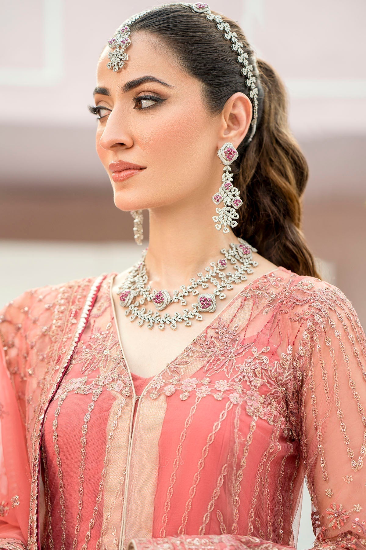 Motifz-4114-AVLEY EMBROIDERED SILK NET - House Of Hania