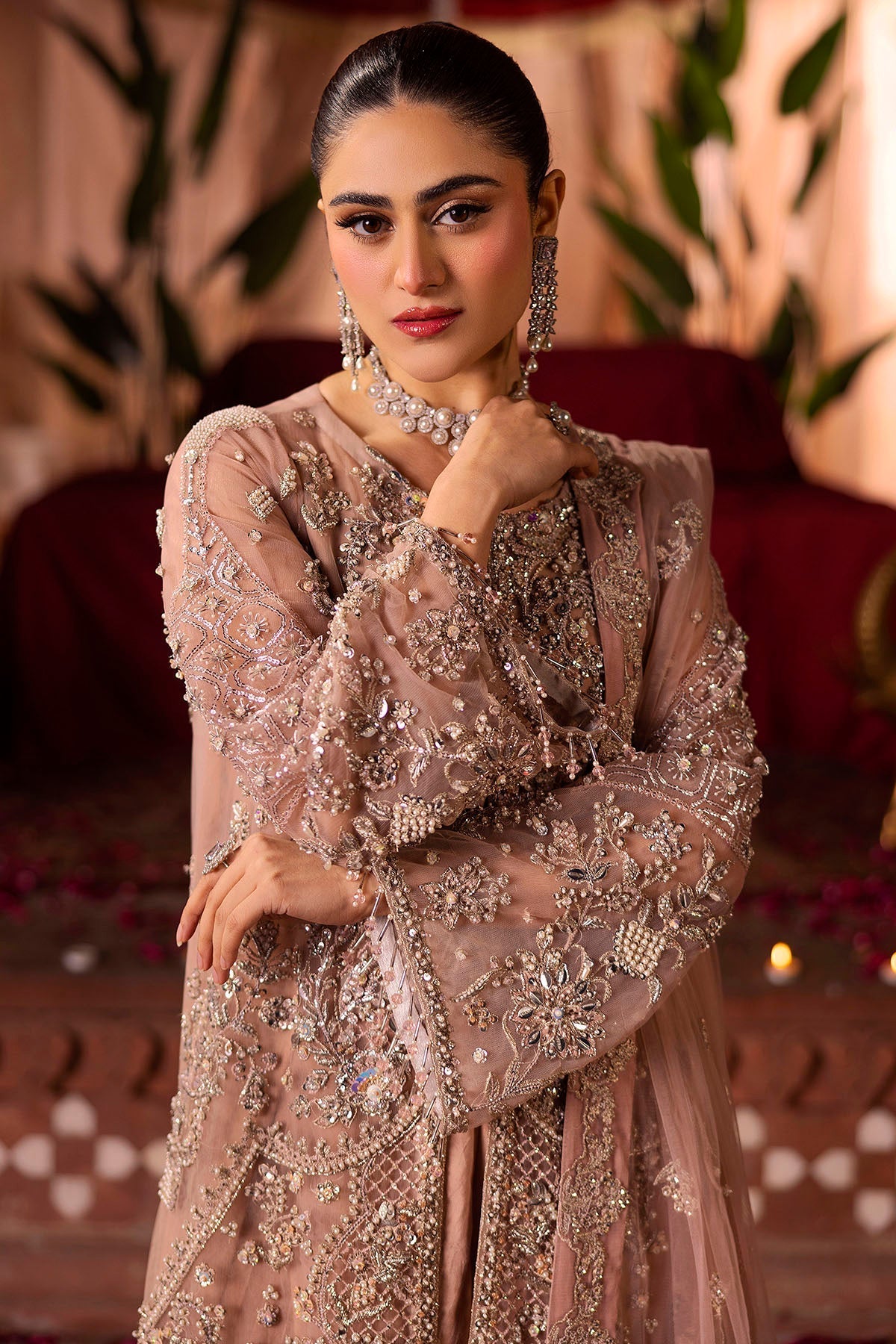 Motifz | Bridal Couture | 0011-REEM EMBROIDERED SILK NET STITCHED - House Of Hania