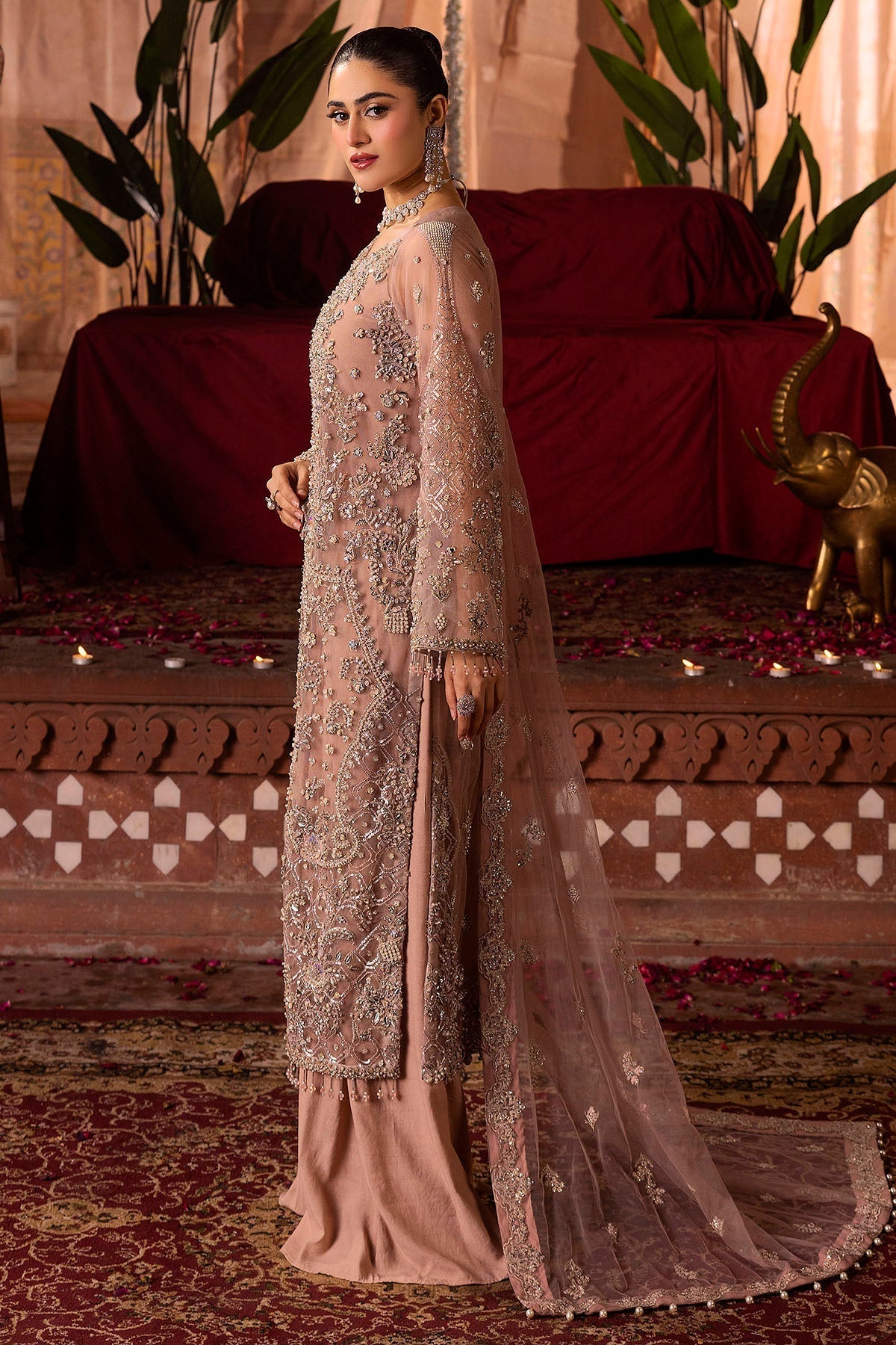 Motifz | Bridal Couture | 0011-REEM EMBROIDERED SILK NET STITCHED - House Of Hania