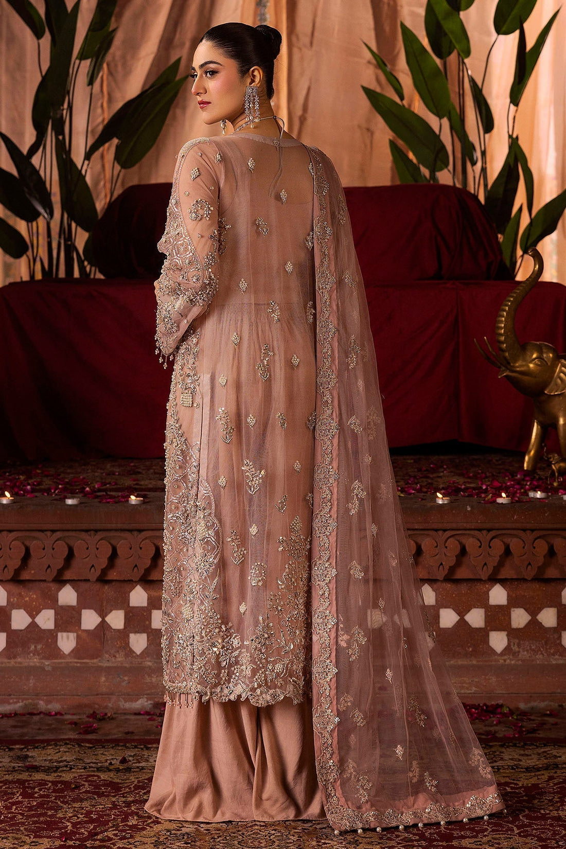Motifz | Bridal Couture | 0011-REEM EMBROIDERED SILK NET STITCHED - House Of Hania