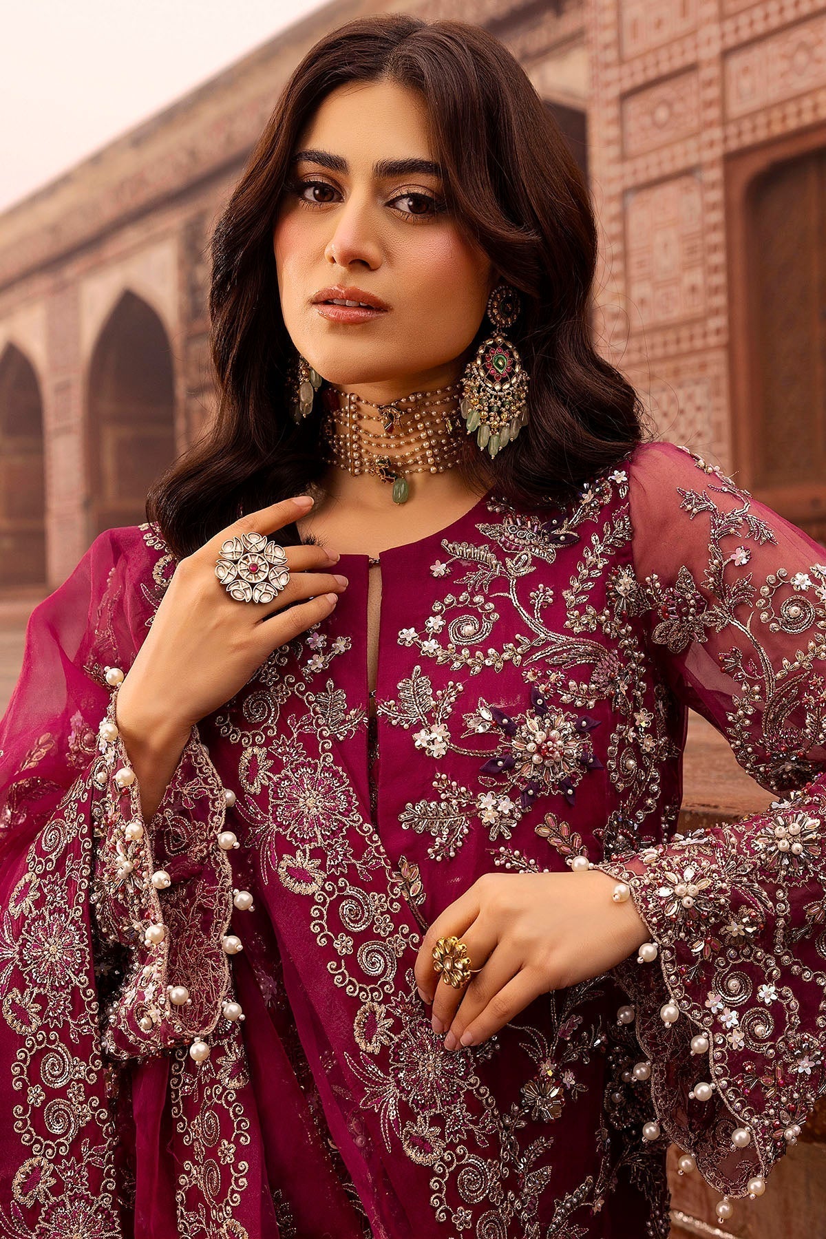 Motifz | Bridal Couture | 0013-HEER EMBROIDERED ORGANZA STITCHED - House Of Hania