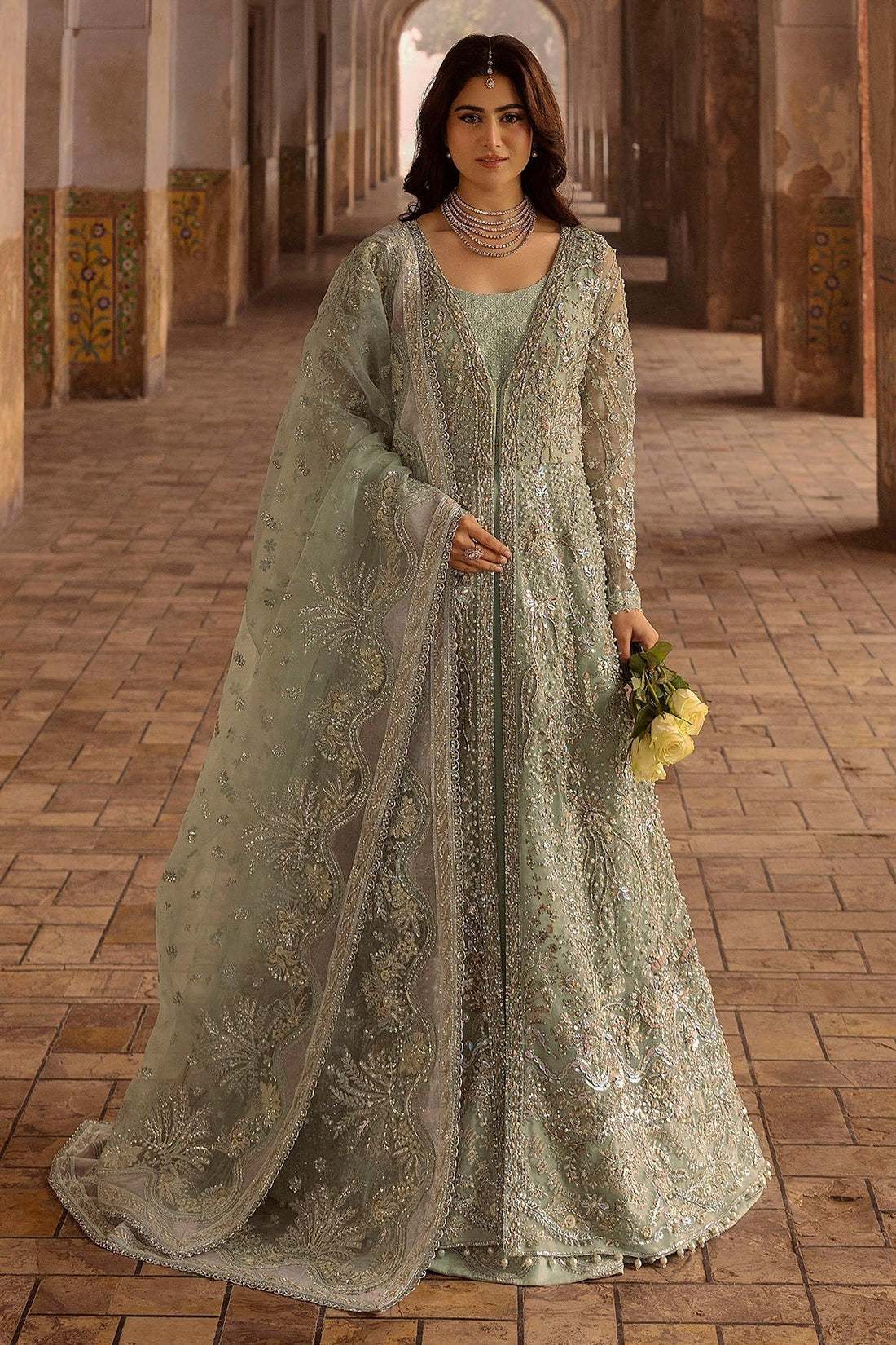 Motifz | Bridal Couture | 0015-MEHTAB EMBROIDERED ORGANZA STITCHED - House Of Hania