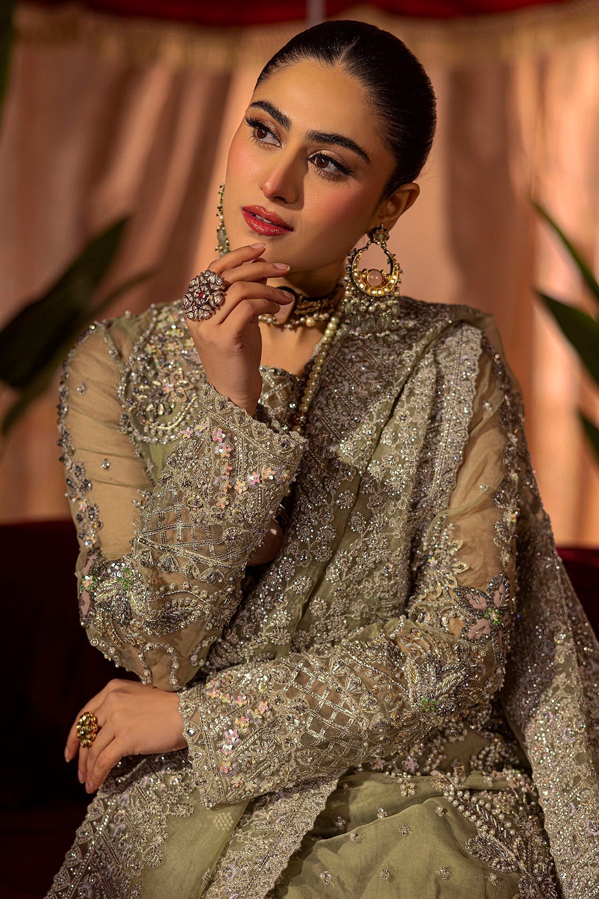 Motifz | Bridal Couture | 0016-MEERAZ EMBROIDERED ORGANZA STITCHED - House Of Hania