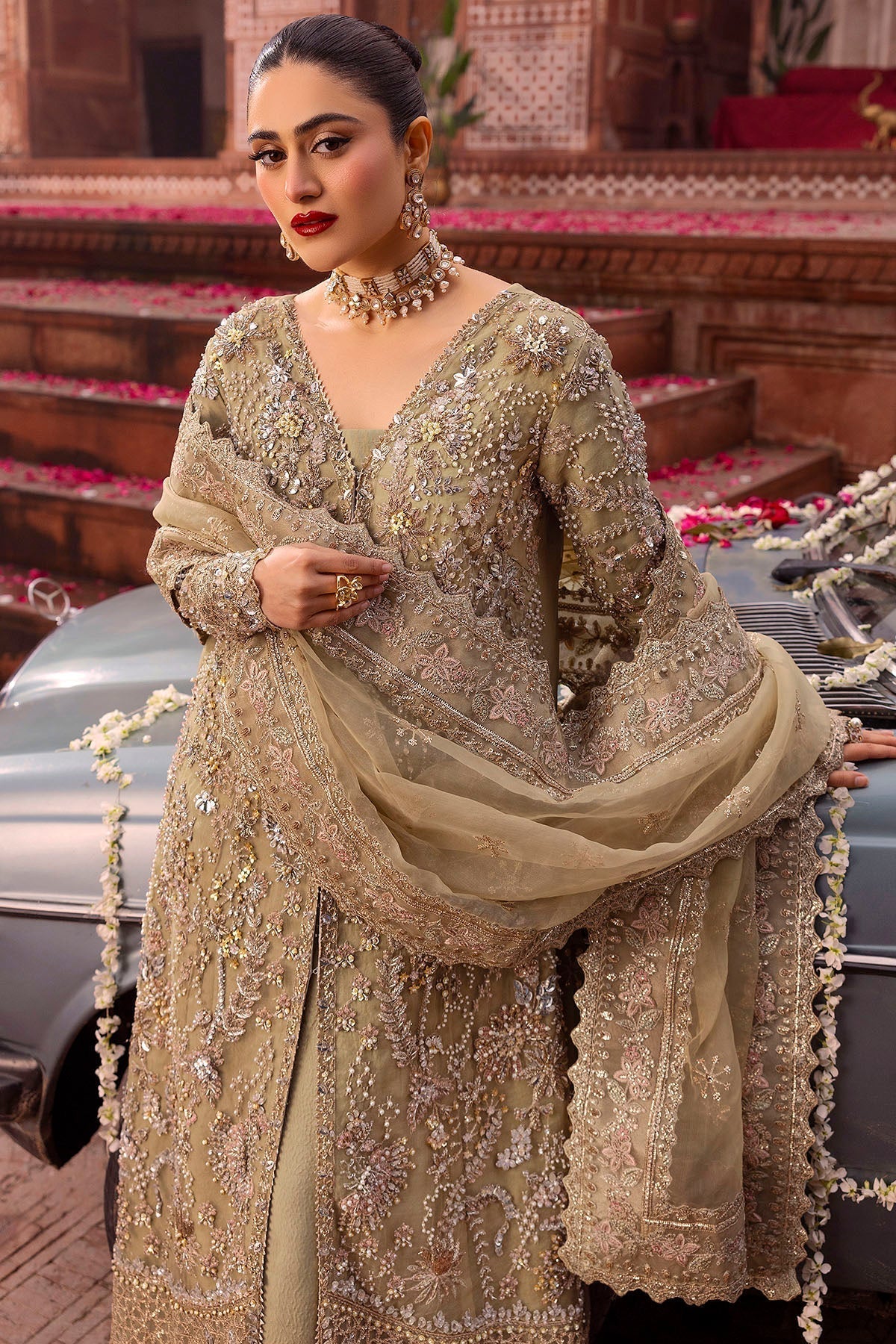 Motifz | Bridal Couture | 0017-PARINAZ EMBROIDERED ORGANZA STITCHED - House Of Hania