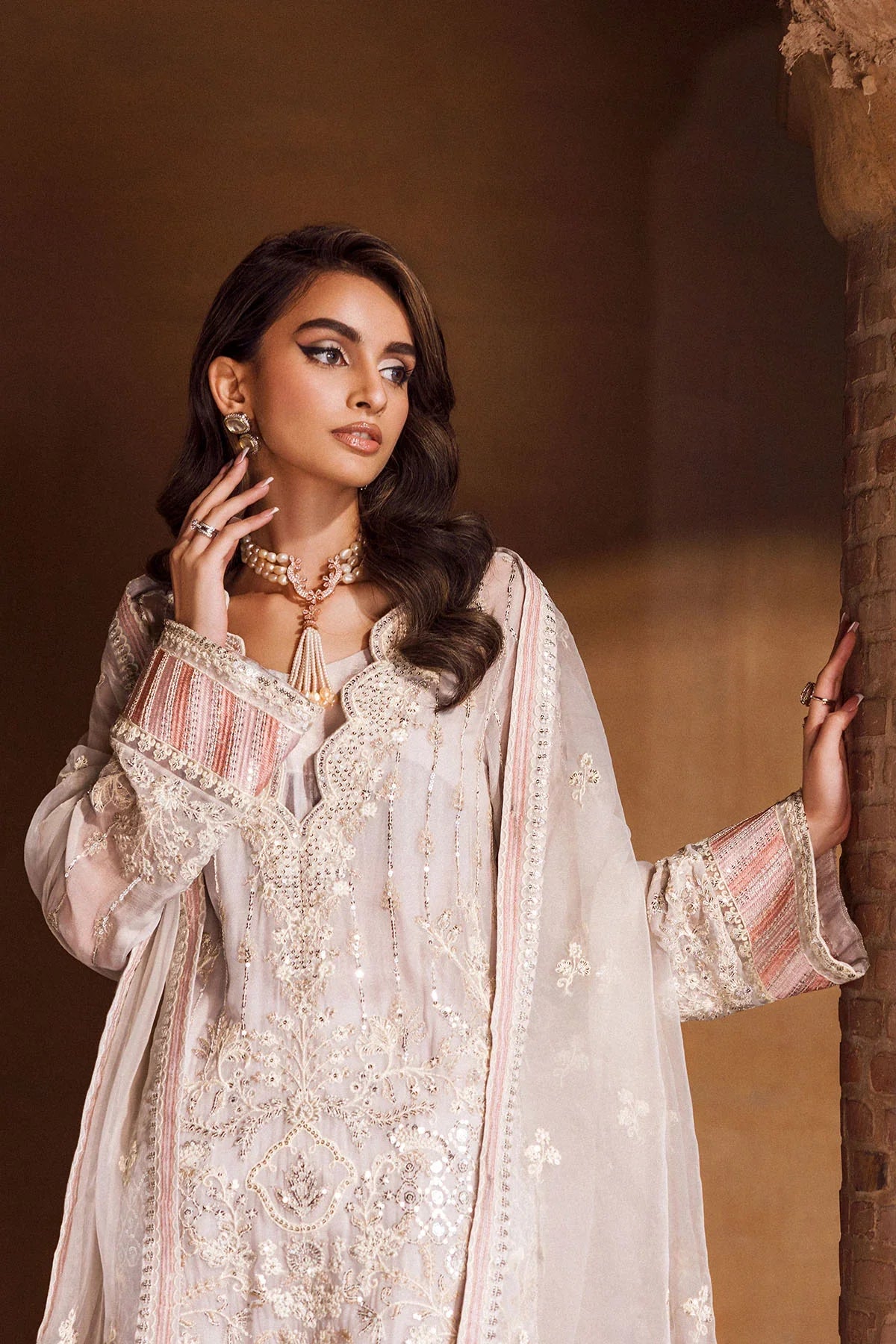 Motifz | EMBROIDERED CRINKLE CHIFFON | 4127-ANMOL - House Of Hania