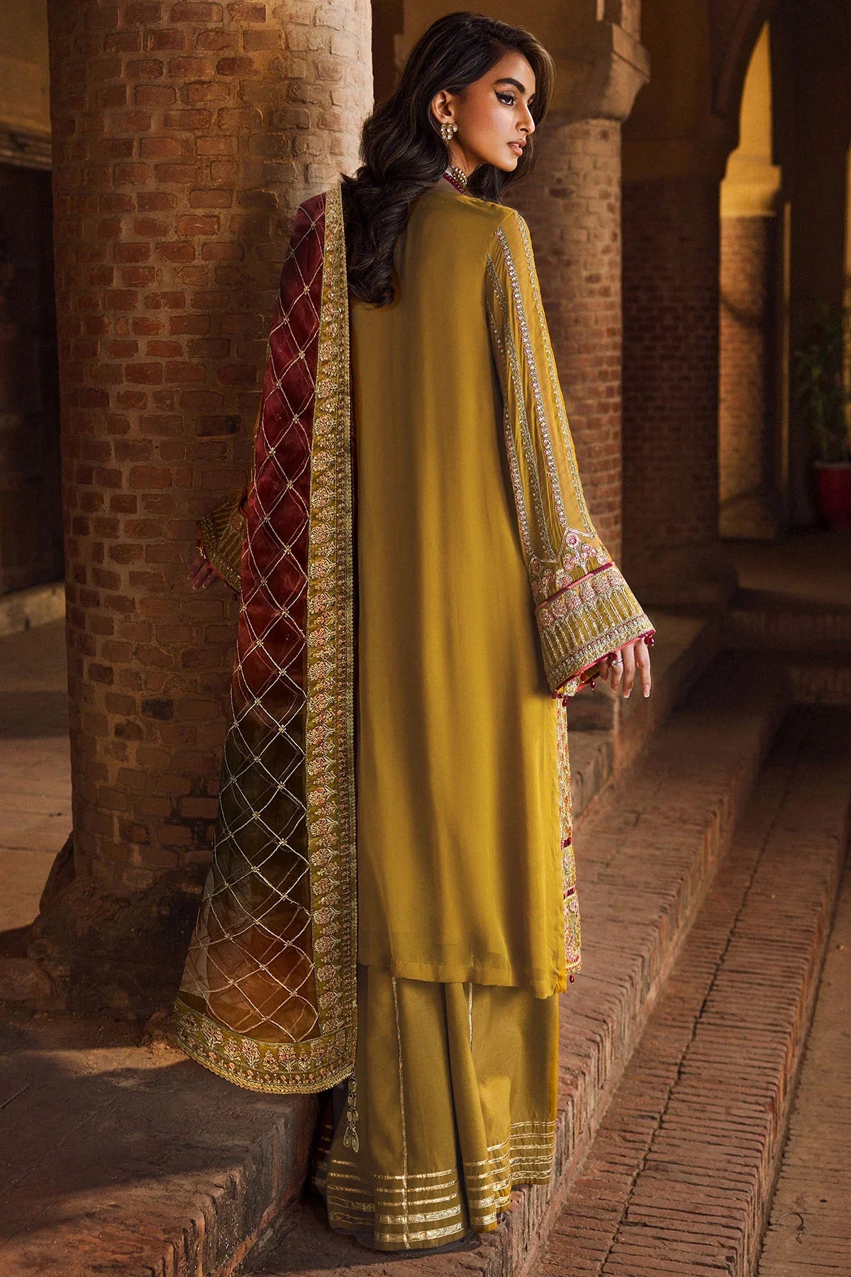 Motifz | EMBROIDERED CRINKLE CHIFFON | 4129-BAKHTAWAR - House Of Hania