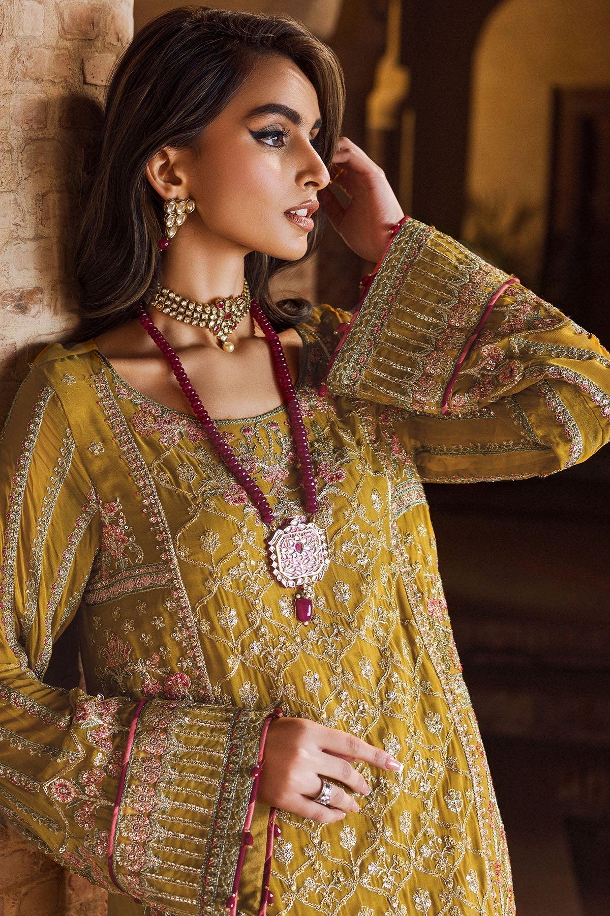 Motifz | EMBROIDERED CRINKLE CHIFFON | 4129-BAKHTAWAR - House Of Hania