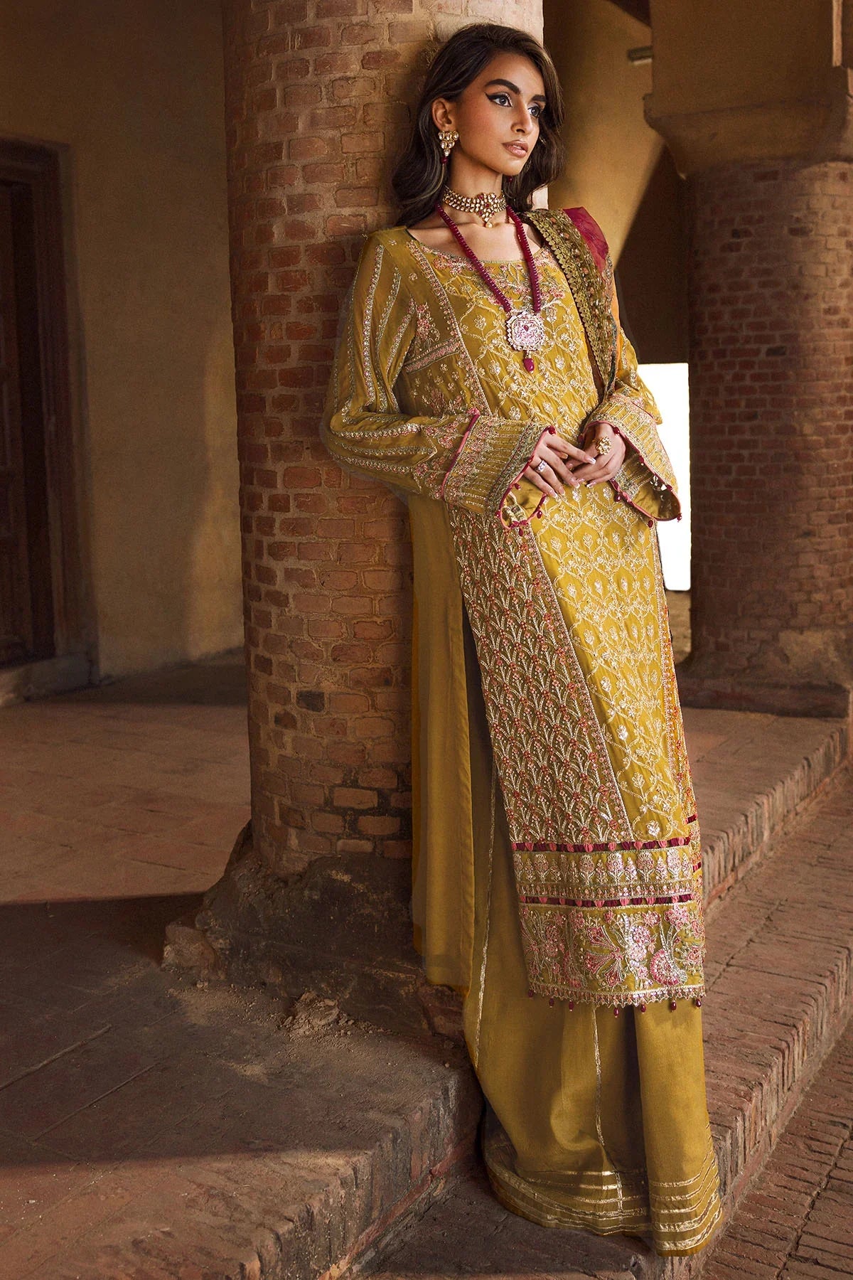 Motifz | EMBROIDERED CRINKLE CHIFFON | 4129-BAKHTAWAR - House Of Hania