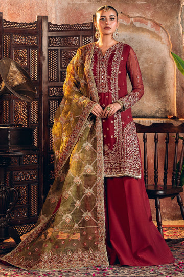 Motifz | EMBROIDERED CRINKLE CHIFFON | 4817-TABEER - House Of Hania