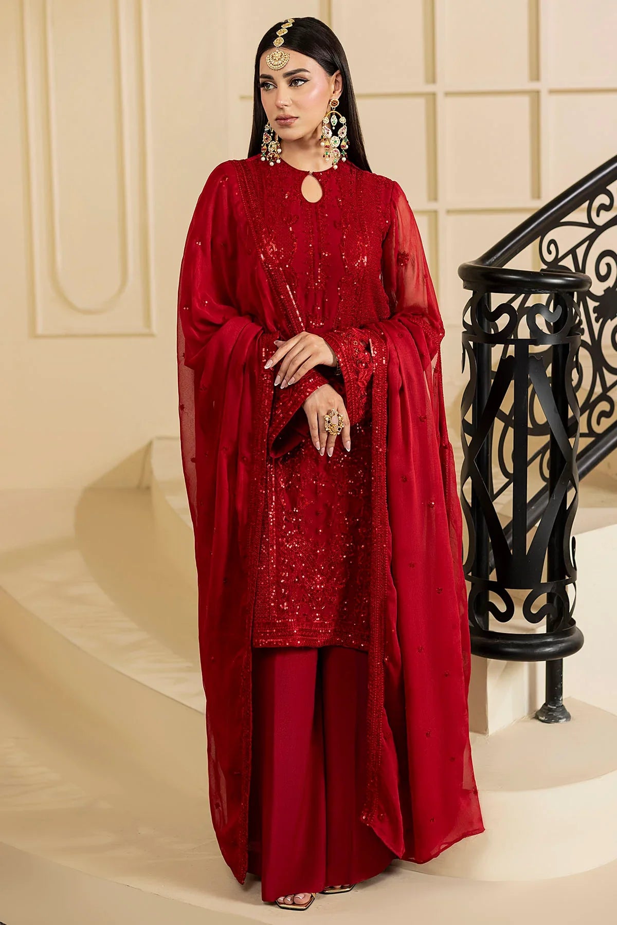 Motifz | EMBROIDERED CRINKLE CHIFFON | 5133-ARIA - House Of Hania
