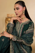 Motifz | EMBROIDERED CRINKLE CHIFFON | 5135-JADE - House Of Hania