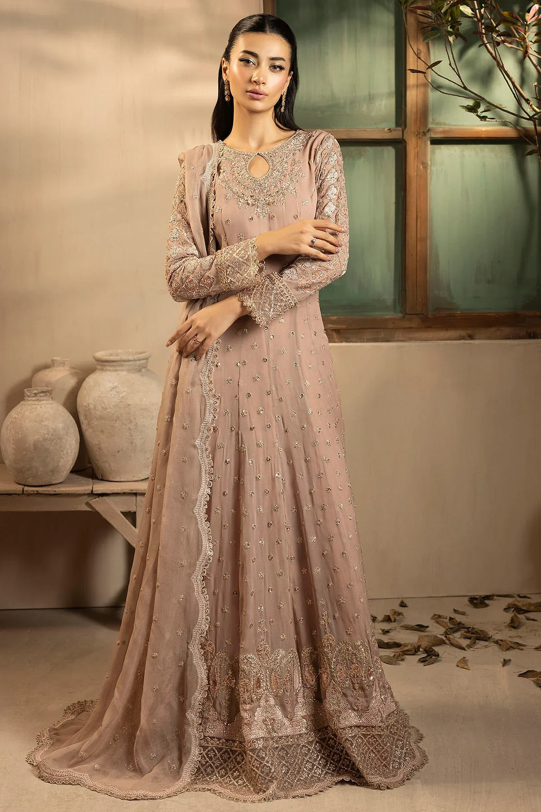Motifz | EMBROIDERED CRINKLE CHIFFON | 5575-LILLIA - House Of Hania