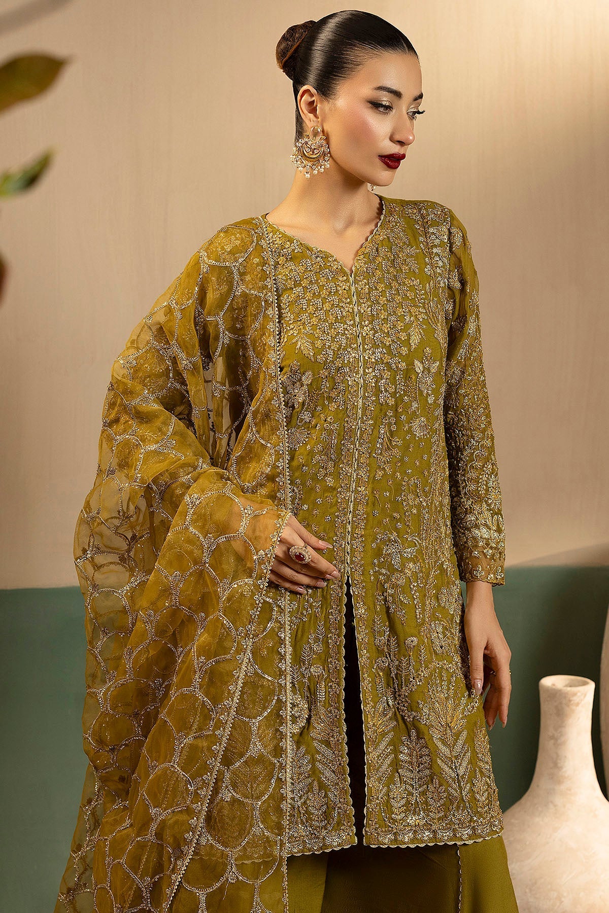 Motifz | EMBROIDERED CRINKLE CHIFFON | 5577-ROMY - House Of Hania