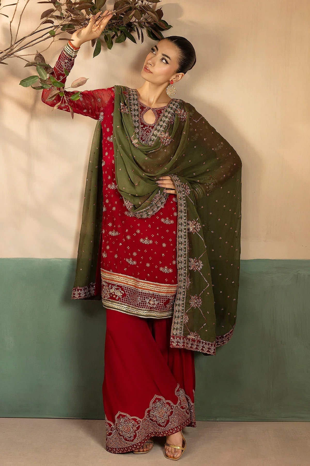 Motifz | EMBROIDERED CRINKLE CHIFFON | 5582-JENNA - House Of Hania