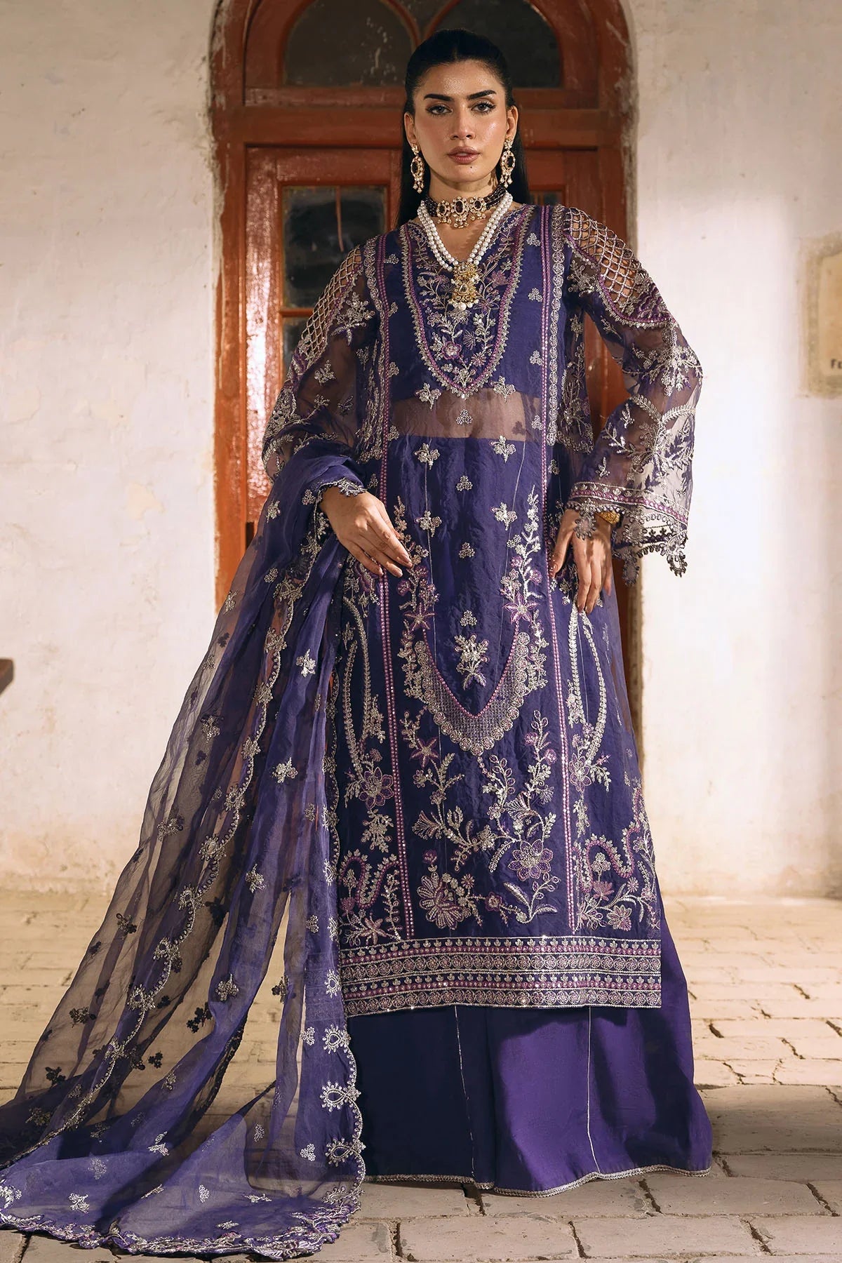 Motifz | EMBROIDERED ORGANZA | 4811-DAISHA - House Of Hania