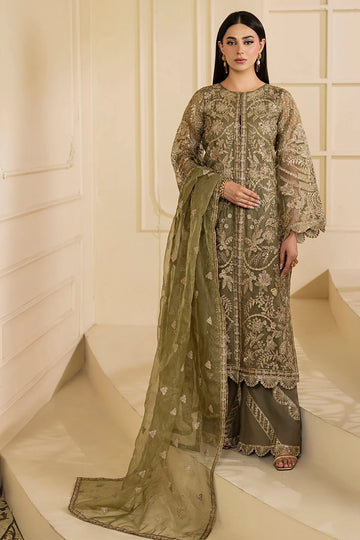Motifz | EMBROIDERED ORGANZA | 5137-GREEN - House Of Hania
