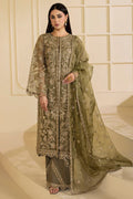 Motifz | EMBROIDERED ORGANZA | 5137-GREEN - House Of Hania