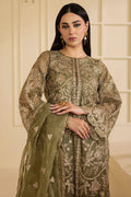 Motifz | EMBROIDERED ORGANZA | 5137-GREEN - House Of Hania