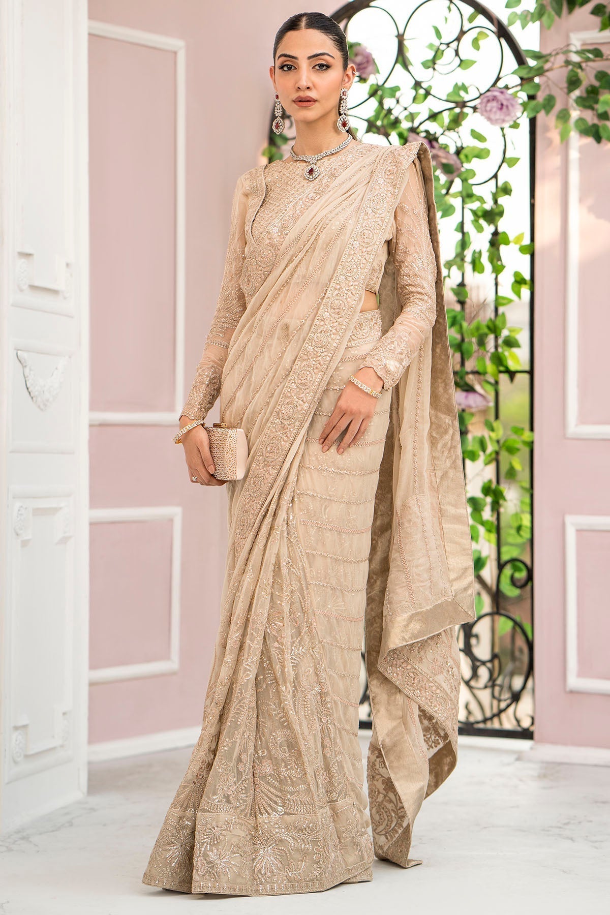 Motifz | EMBROIDERED SILK NET | 4119-LYANNA - House Of Hania