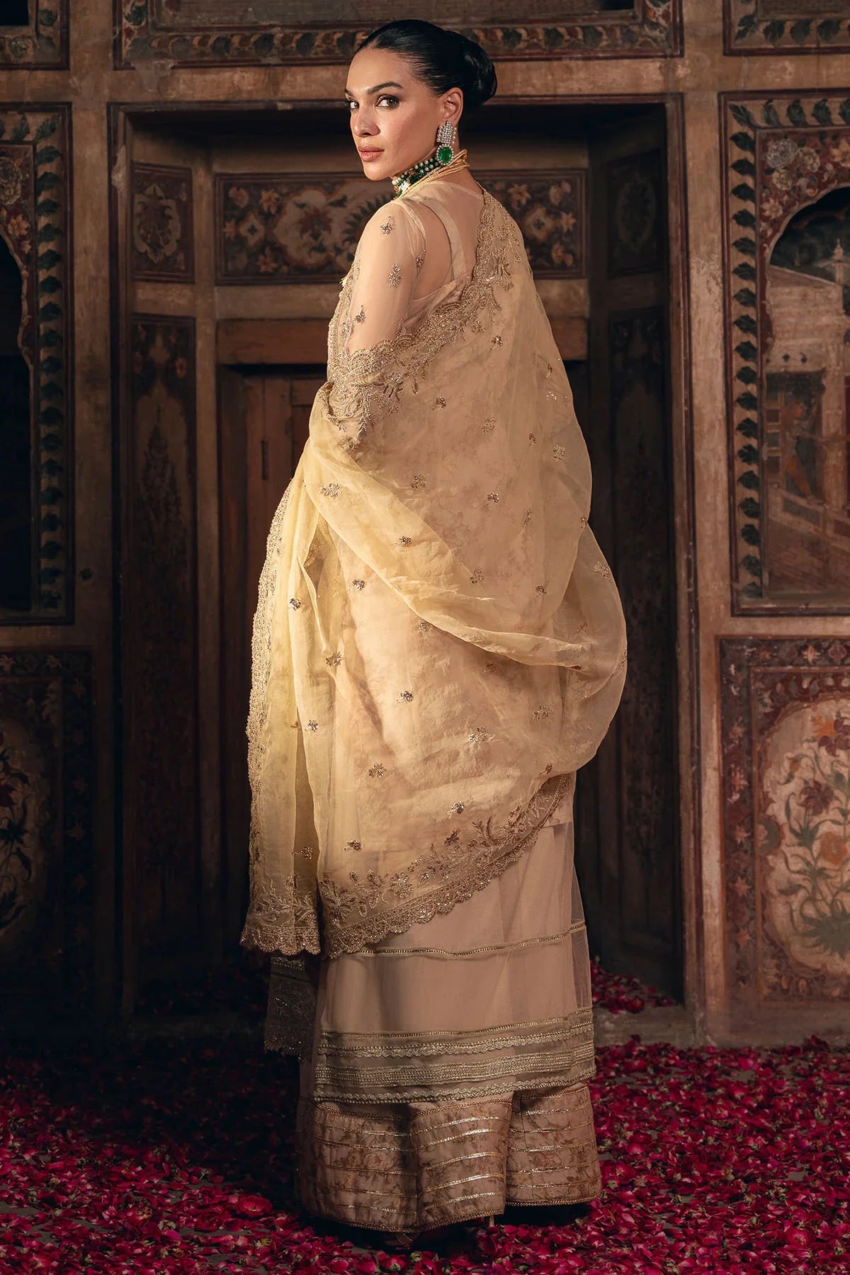 Motifz | EMBROIDERED SILK NET | 4821-SHERBANO - House Of Hania