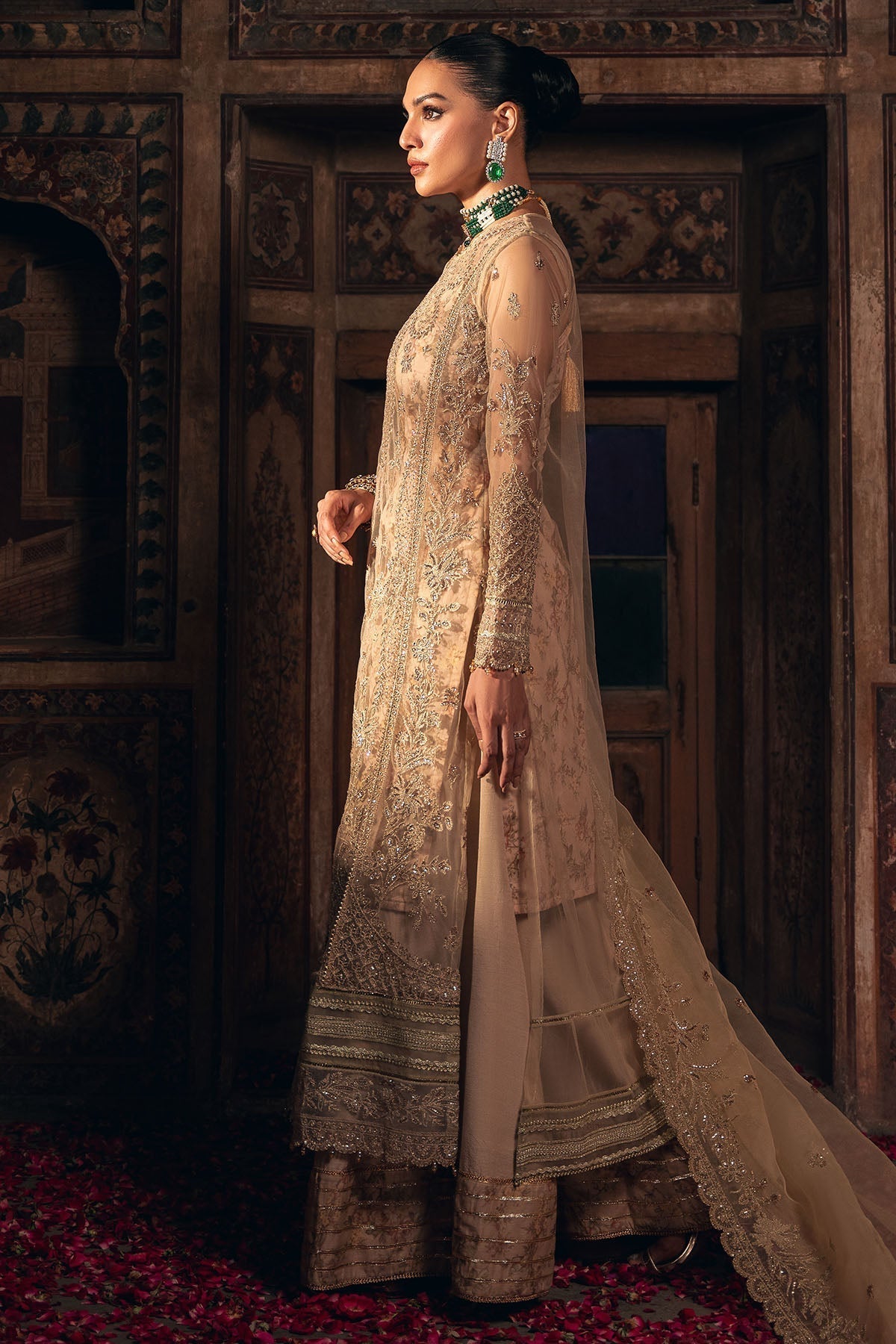 Motifz | EMBROIDERED SILK NET | 4821-SHERBANO - House Of Hania