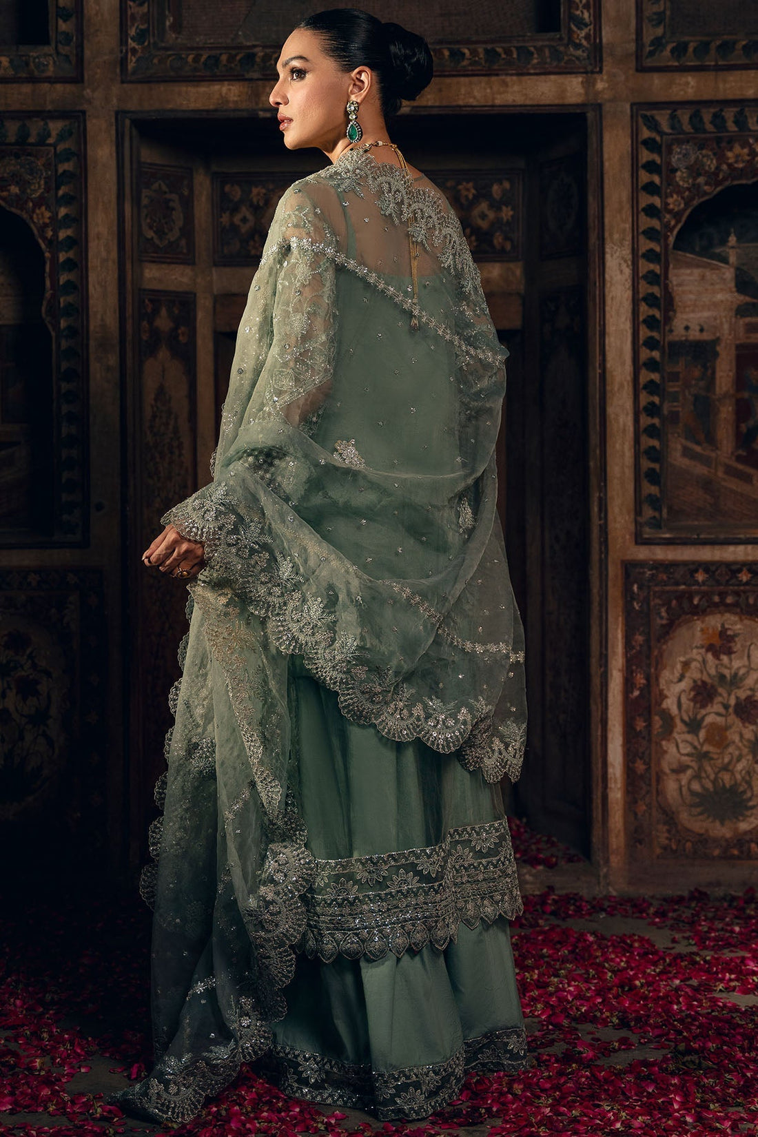 Motifz | EMBROIDERED SILK NET | 4828-ELHAM - House Of Hania
