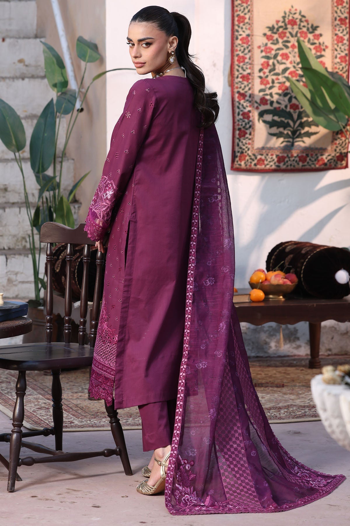 Motifz | Premium Lawn 26 | 5931-CRIMSON - House Of Hania