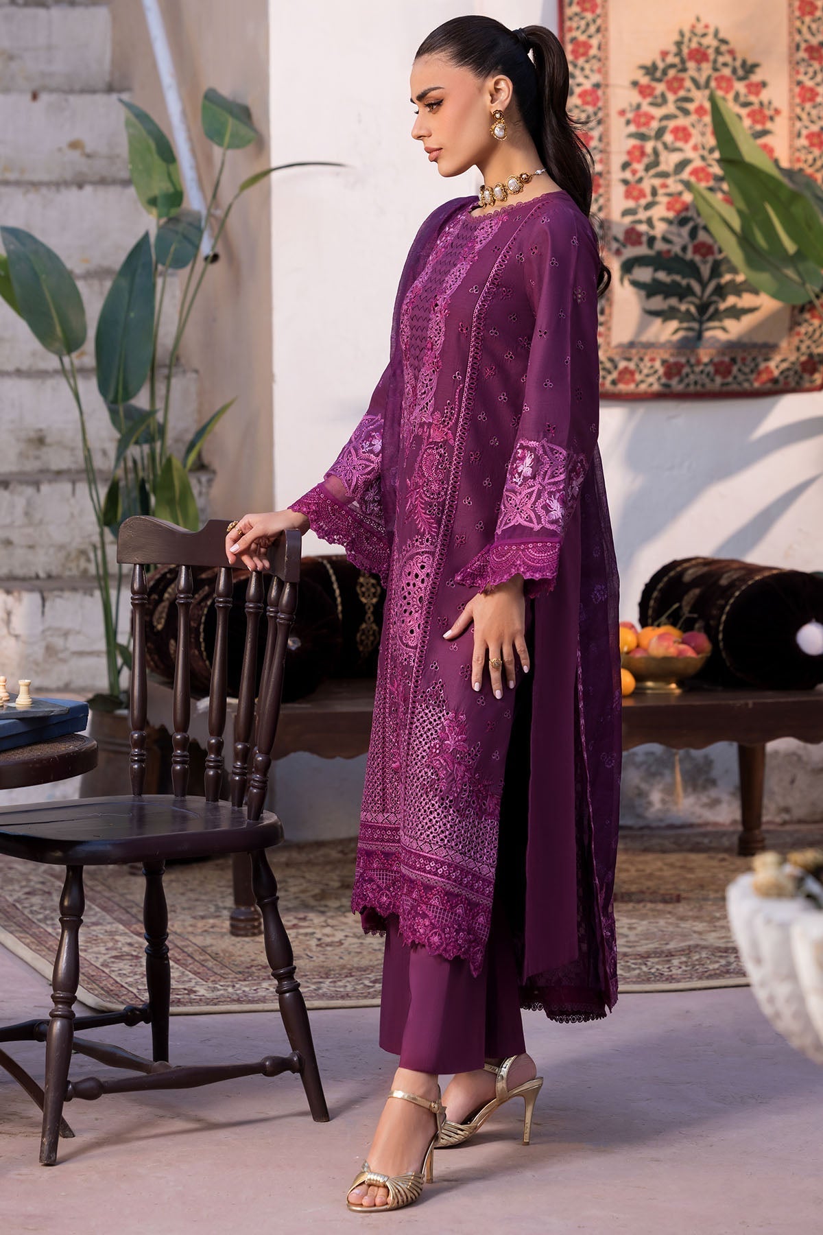 Motifz | Premium Lawn 26 | 5931-CRIMSON - House Of Hania