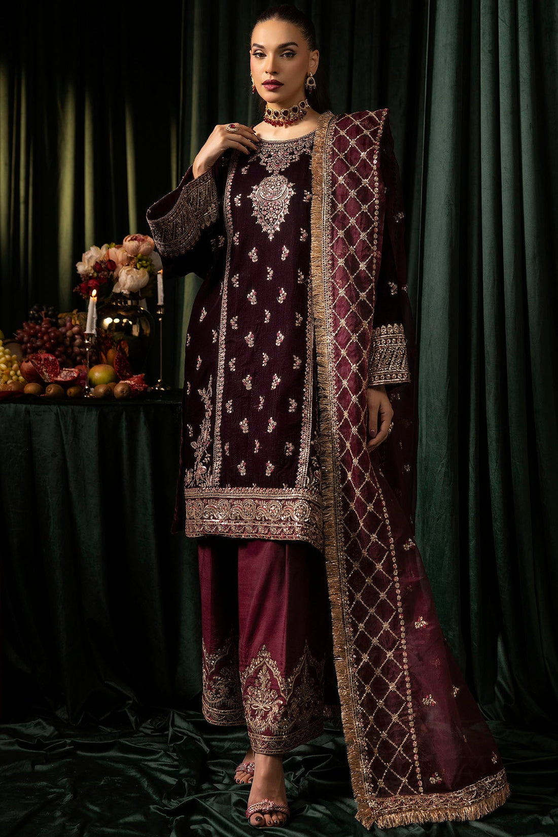 Motifz | Velvet Formals | 5095-MAZNEEN - House Of Hania