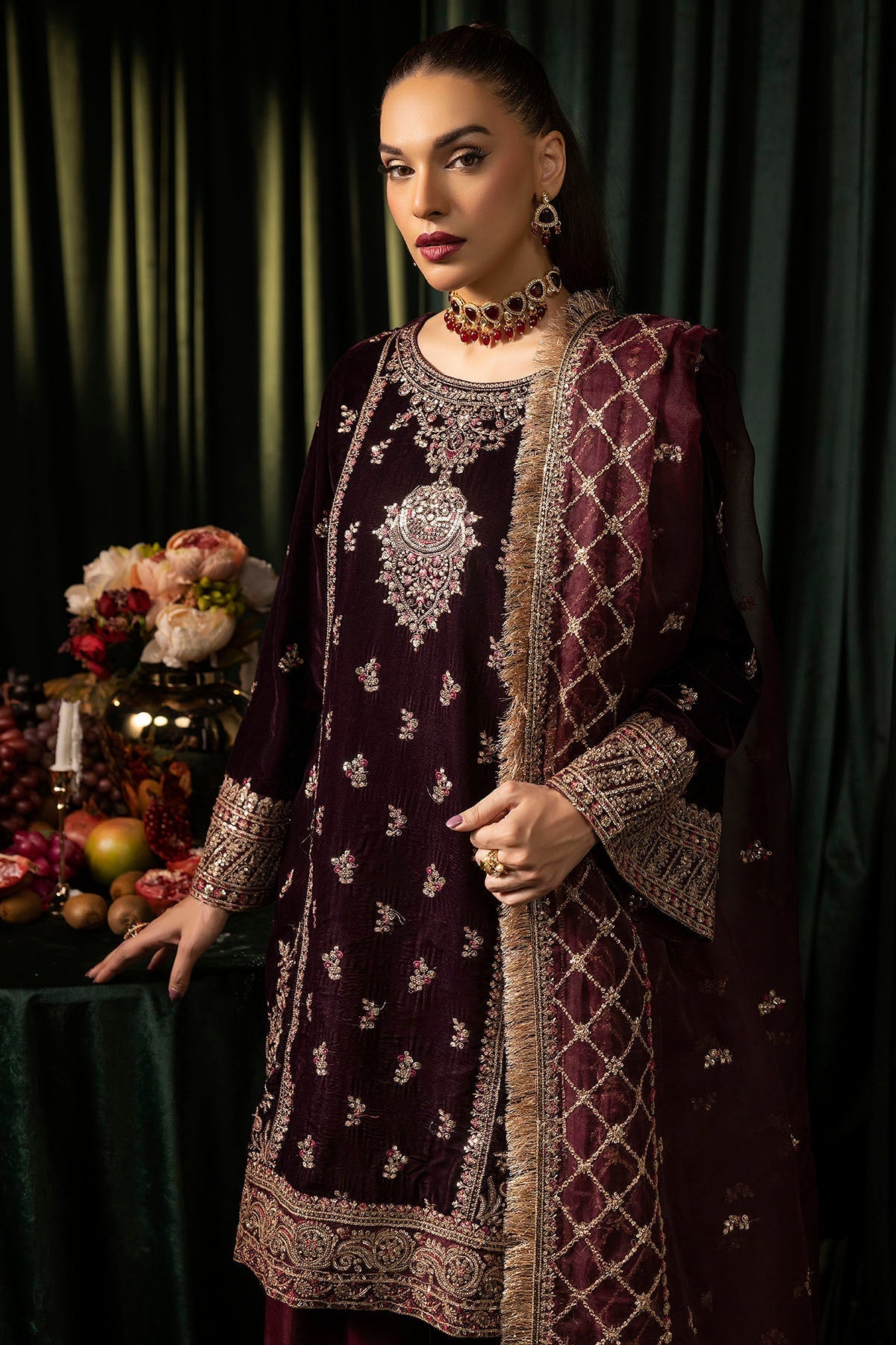 Motifz | Velvet Formals | 5095-MAZNEEN - House Of Hania