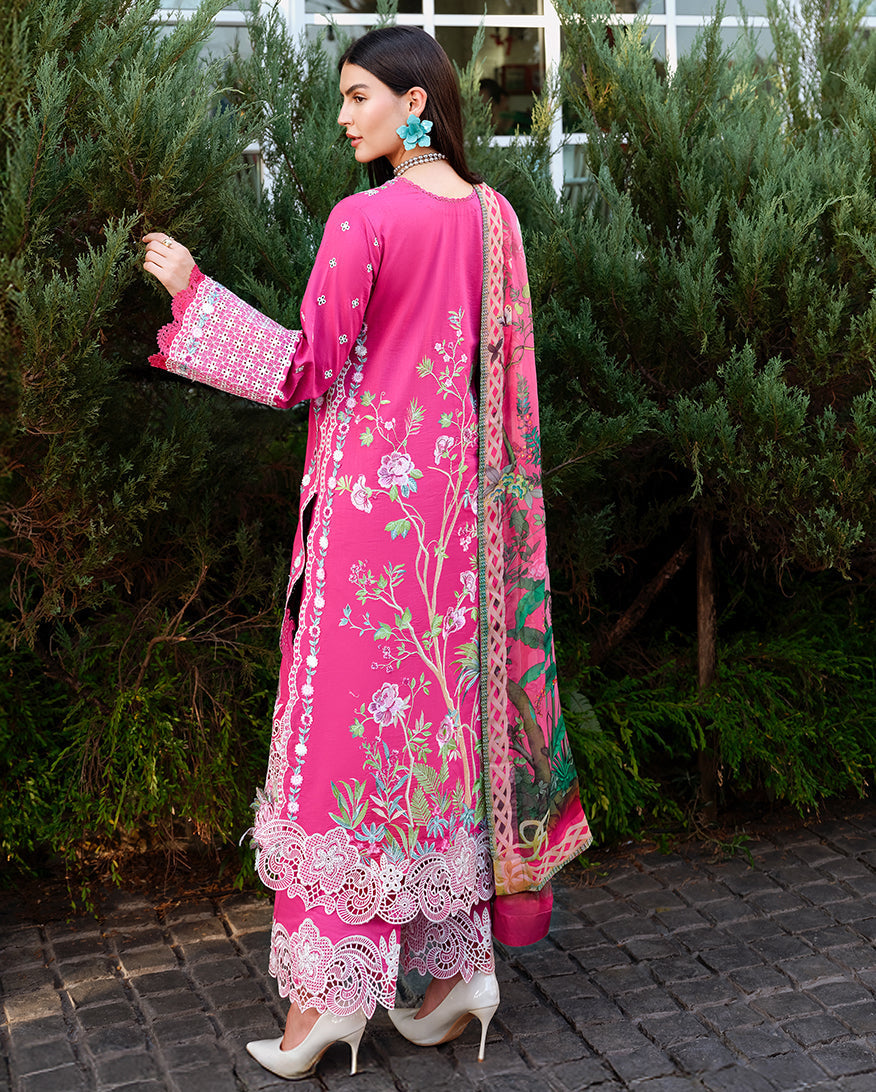 Mushq | Amoi Luxury Lawn | Blushing Rose - House Of Hania