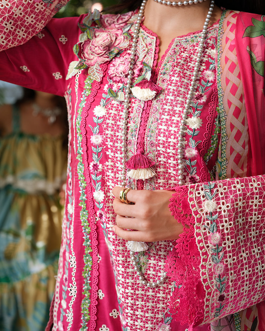Mushq | Amoi Luxury Lawn | Blushing Rose - House Of Hania