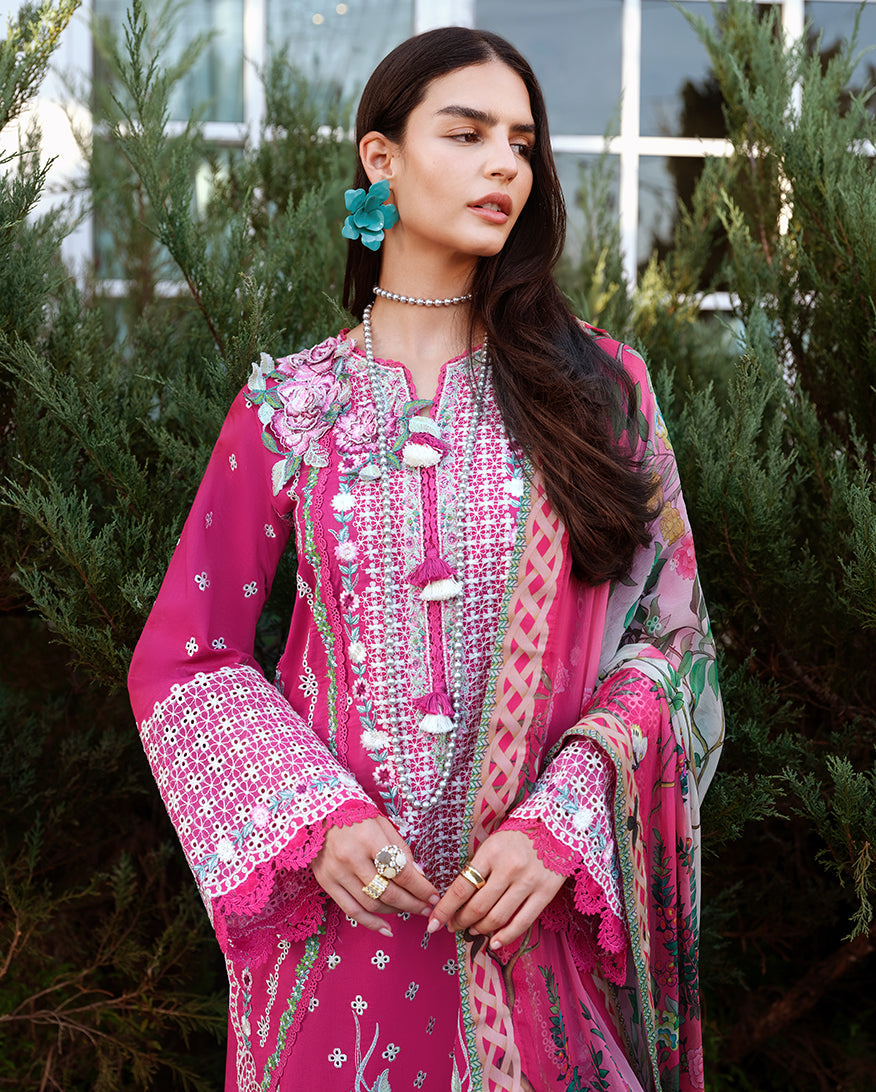 Mushq | Amoi Luxury Lawn | Blushing Rose - House Of Hania