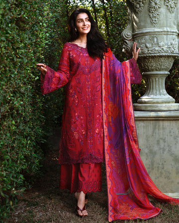 Mushq | Amoi Luxury Lawn | Falling Petals - House Of Hania