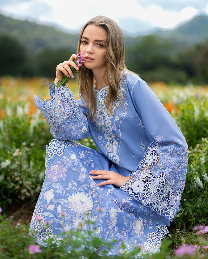 Mushq | Hemline the Secret Garden | Azure Bloom - House Of Hania