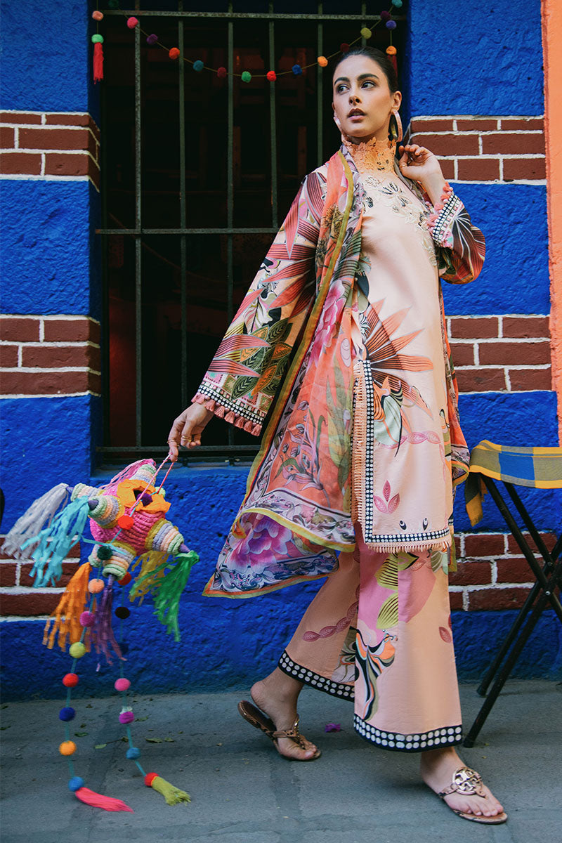 Mushq | La Dolce Hemline Prints 25 | Peach Poppies - House Of Hania