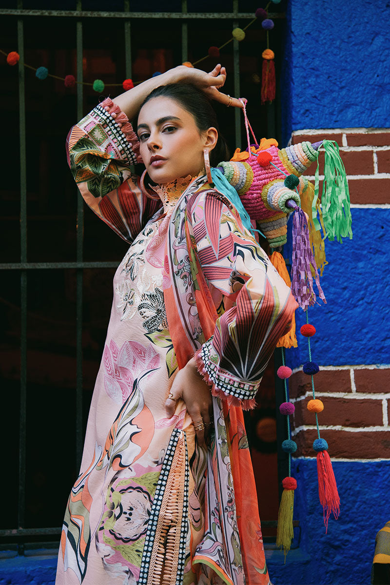 Mushq | La Dolce Hemline Prints 25 | Peach Poppies - House Of Hania