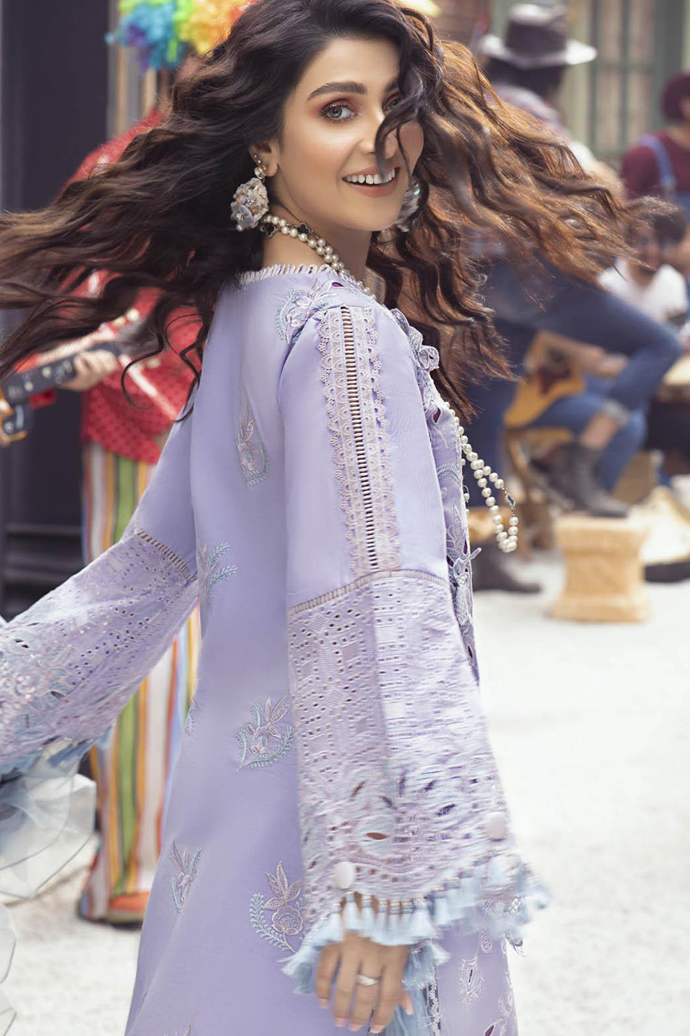 Mushq Luxury Lawn Collection "22 - Heather - TC-101 - Chikankari - House Of Hania