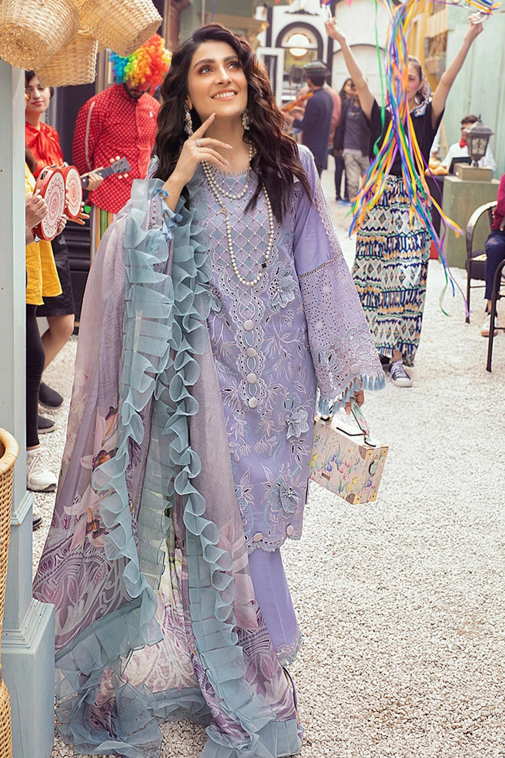 Mushq Luxury Lawn Collection "22 - Heather - TC-101 - Chikankari - House Of Hania