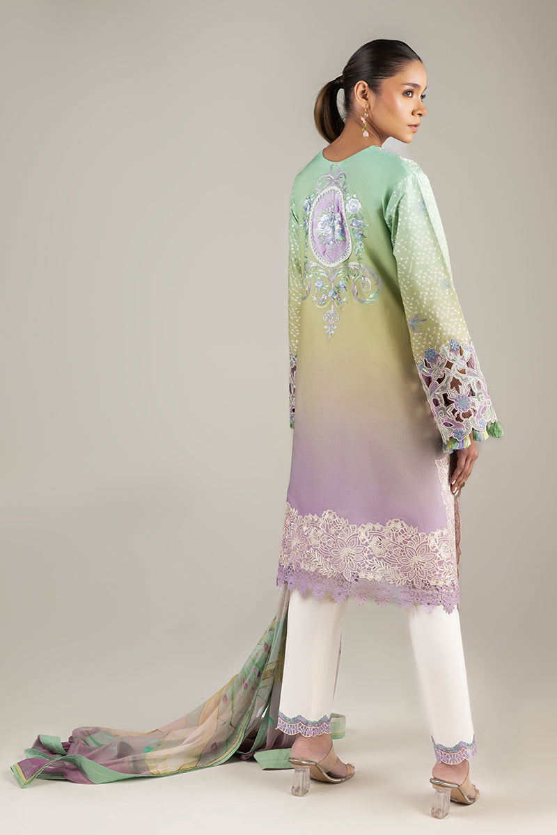 Mushq | Manaram Luxury Lawn 25 | Glittering Grace - House Of Hania