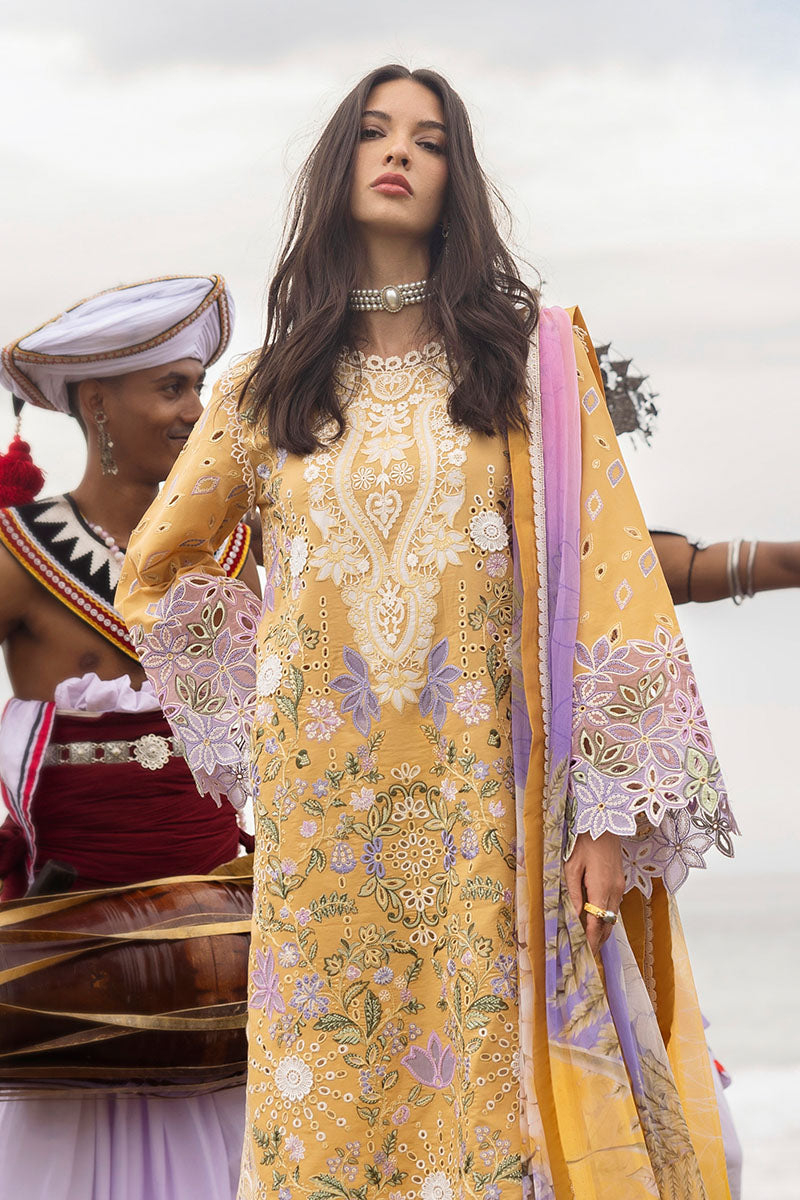 Mushq | Manaram Luxury Lawn 25 | Gold Glow - House Of Hania