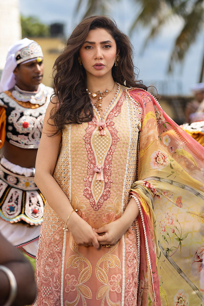 Mushq | Manaram Luxury Lawn 25 | Tranquil Spark - House Of Hania