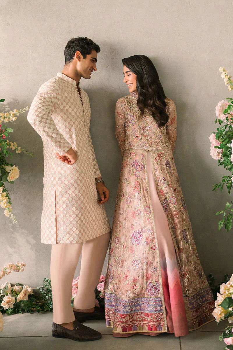 Mushq Mastani Evening Embroidered Chiffon 3Pc Suit MCH-04 SEHAR - House Of Hania