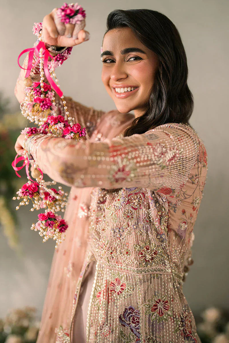 Mushq Mastani Evening Embroidered Chiffon 3Pc Suit MCH-04 SEHAR - House Of Hania