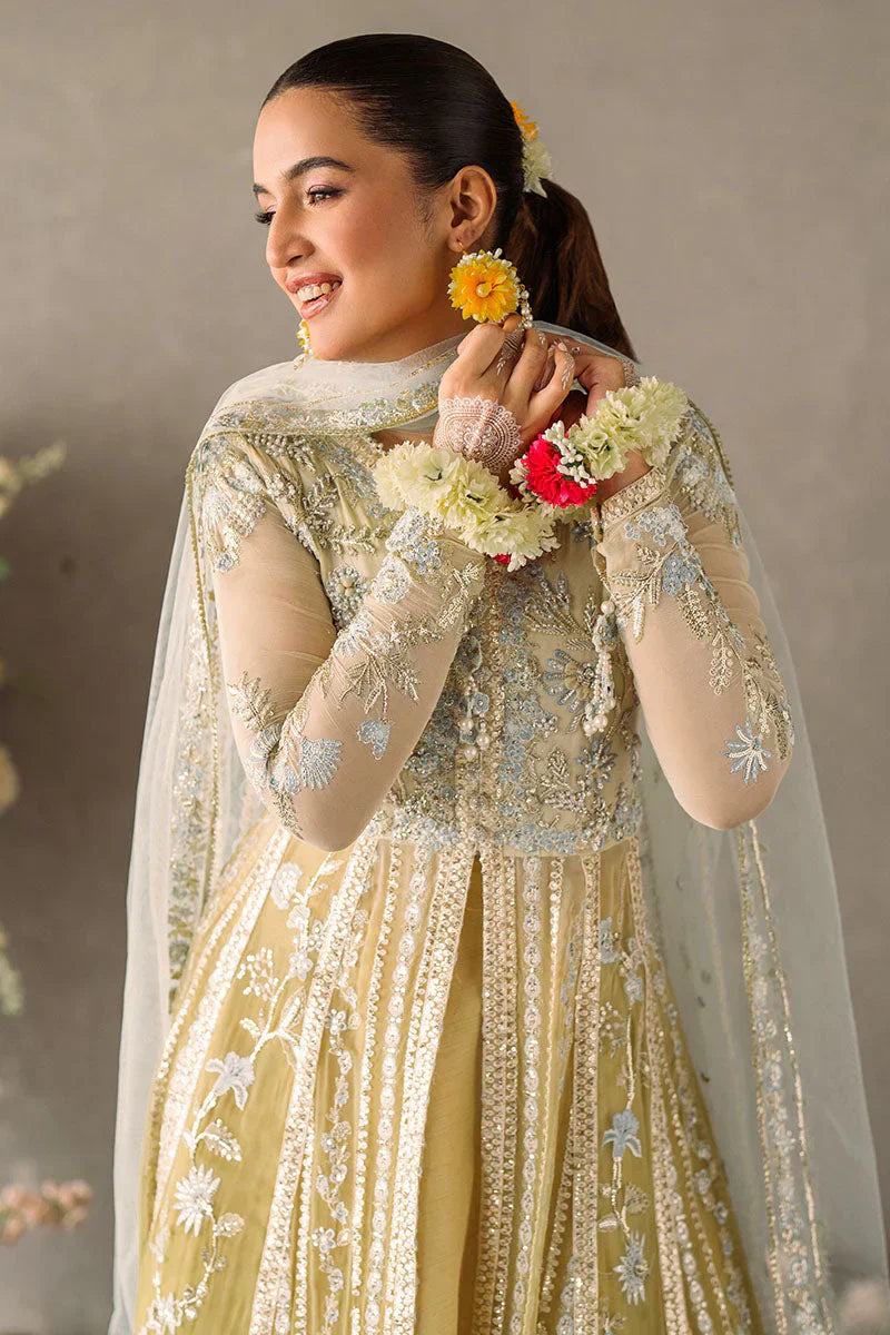 Mushq Mastani Evening Embroidered Chiffon 3Pc Suit MCH-06 HIRA - House Of Hania