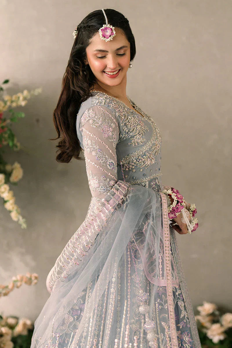 Mushq Mastani Evening Embroidered Chiffon 3Pc Suit MCH-09 EZZA - House Of Hania