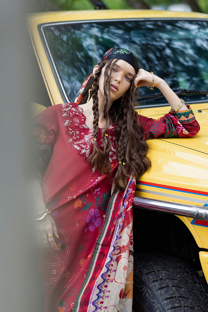 Mushq | Mirasol Printed Cambric | Amber Bosque - House Of Hania